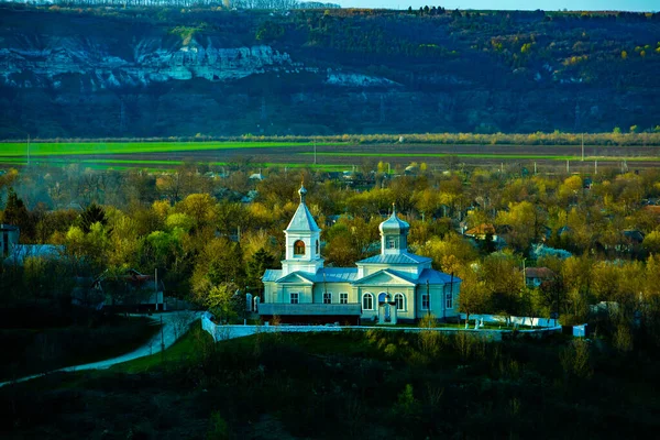 Bela Paisagem Rural Europa Natureza Incrível Primavera Paisagem Com Campo — Fotografia de Stock