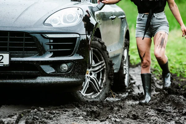 Chisinau Moldova June 2021 Porsche Macan Road Racing Full Mood — Stock Photo, Image