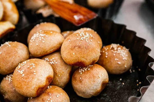 Fresh Homemade Bread Taken Wood Oven Close Rustic Whole Meal — Stock Photo, Image