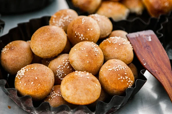 Fresh Homemade Bread Taken Wood Oven Close Rustic Whole Meal — Stock Photo, Image