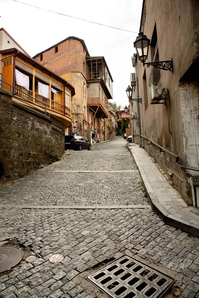 Die Altstadt Von Tiflis Mit Ihren Bunten Straßen Und Fassaden — Stockfoto