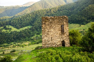 Gürcistan 'daki Kafkasya Dağları' ndan güzel bir manzara fotoğrafı..