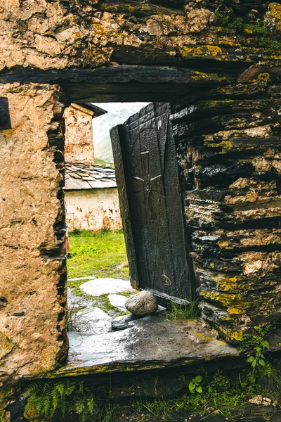 Beautiful Landscape Photography Old Village Usghuli Caucasus Mountains Georgia — Stock Photo, Image