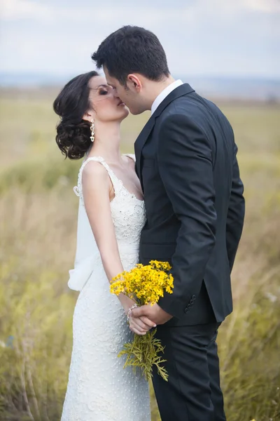 Retrato de casal nupcial ao ar livre — Fotografia de Stock