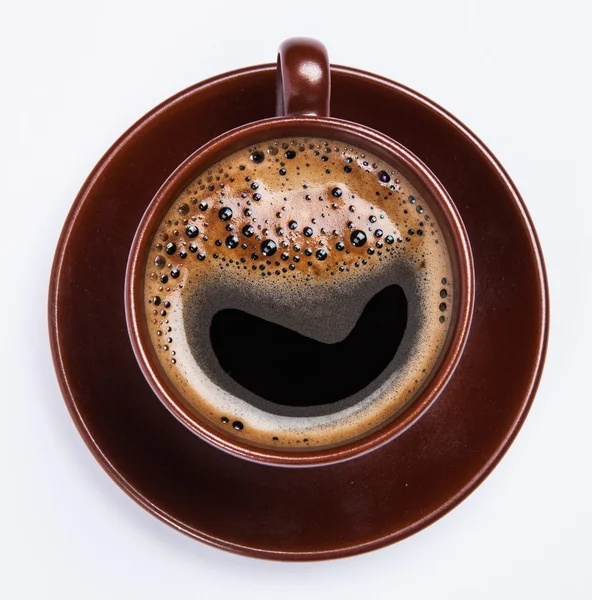 Bir fincan kahve beyaz arka plan ile