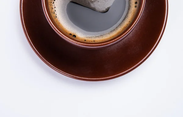 Uma xícara de café com fundo branco — Fotografia de Stock