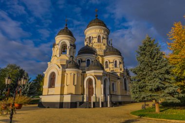 Beautiful Orthodox Monastery of Capriana, Moldova Religious Architecture and Nature. Travel Destination and Cultural Heritage Site