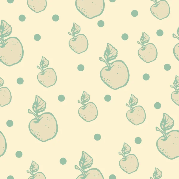 Бесшовный узор с зелеными яблоками — стоковый вектор