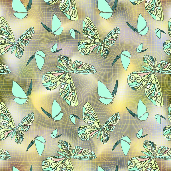 Textura perfecta con mariposas — Vector de stock