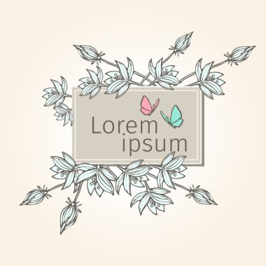 Bahar çiçekleri ile Vintage çerçeve