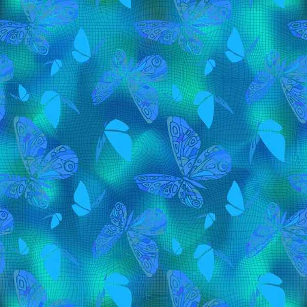 Метелики на звивистій вигнутій сітці . — стоковий вектор