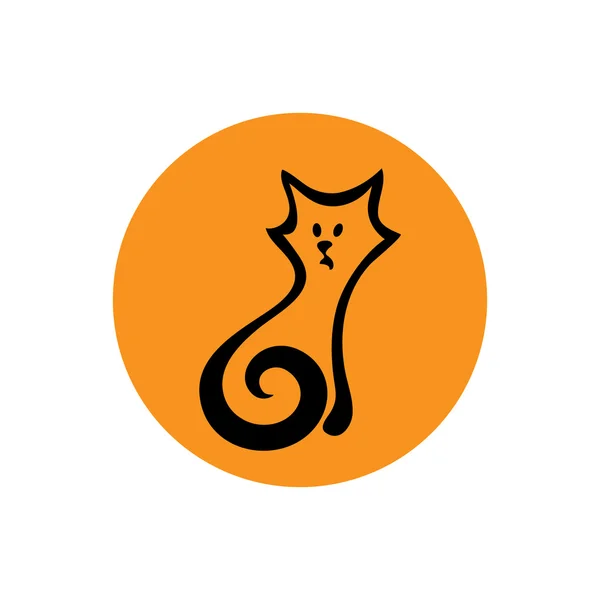 벡터 단순화 된 그림 고양이입니다. 선형 그래프입니다. 그것은 수 동물원 테마 로고 사용 사이트 디자인의 요소 — 스톡 벡터