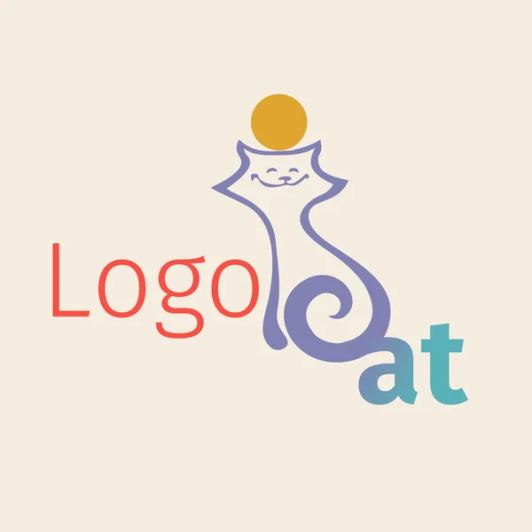 Vektorn logotipe med förenklad bild katt. Kan det användas för zoo tema logotyp en del av webbplatsens design — Stock vektor