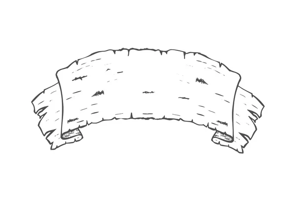 Banner desenhado à mão feito de casca de bétula — Fotografia de Stock
