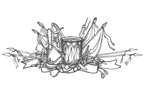 Декоративный элемент ручной работы с оружием
