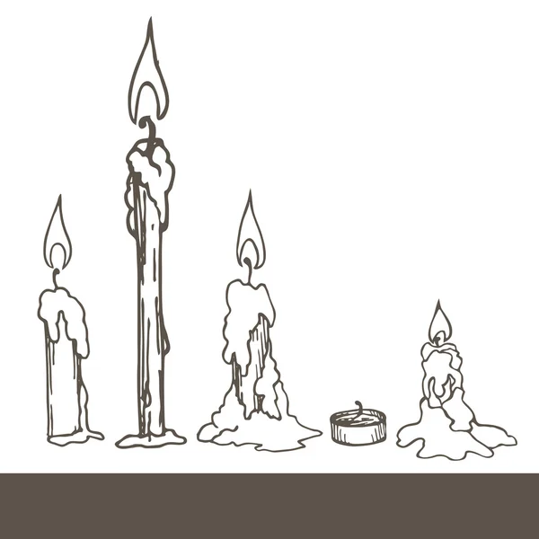 Linear illustration of candles — Stock Photo, Image