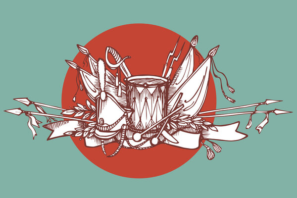 Декоративный элемент ручной работы с оружием
