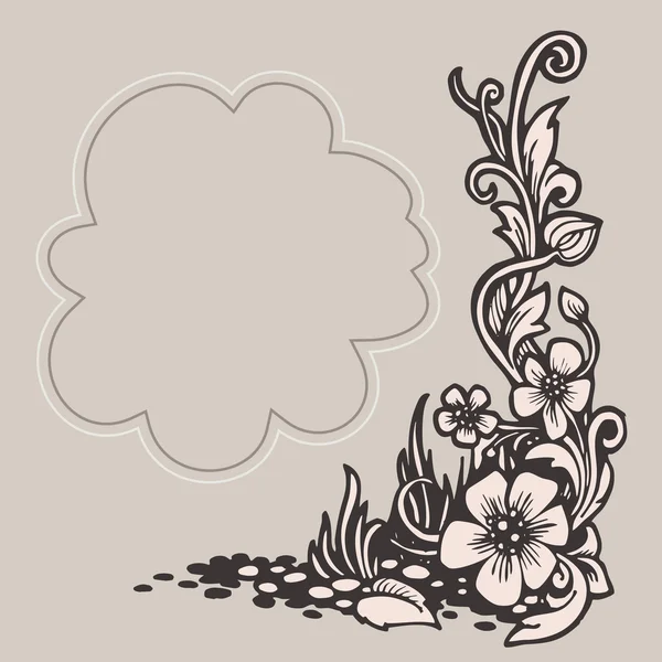 Marco vintage con patrón floral. Ilustración vectorial — Vector de stock