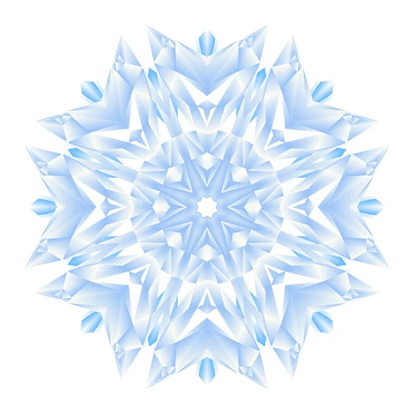 Polygonaler Mosaikvektor Schneeflocke. — Stockvektor