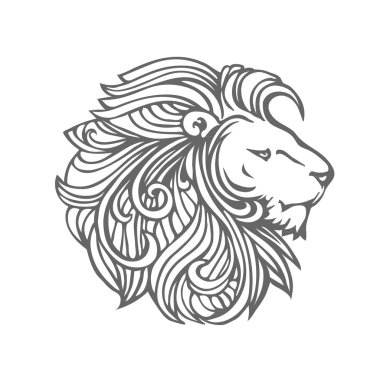 Zentangle tarzında dekoratif dekoratif aslan.
