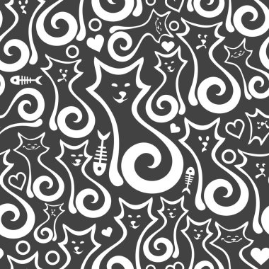 Soyut kedilerle kusursuz bir arka plan. Eps-8.