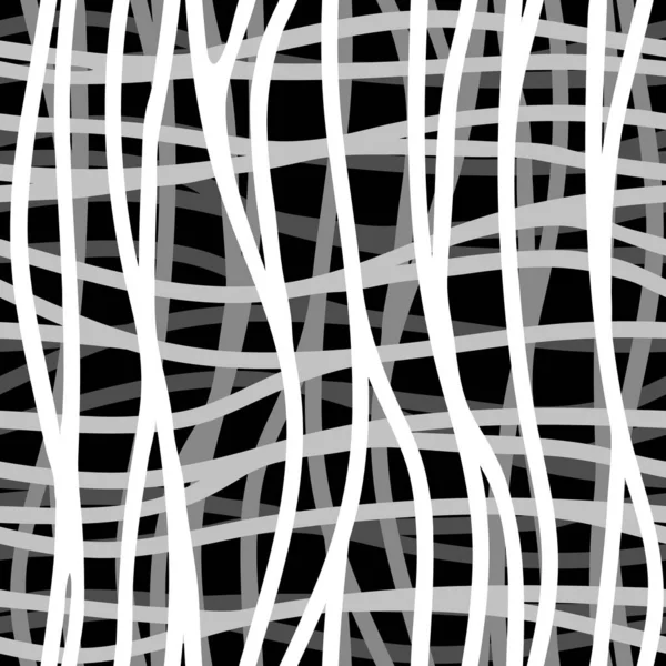 シームレスなデザイン創造性ラインの背景 ベクトルイラスト グレースケールの多様性構造 Eps — ストックベクタ