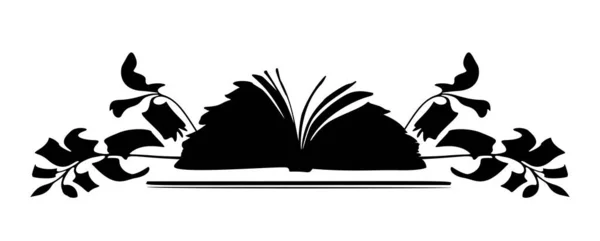 Φαντασία Έμπνευση Ανοικτό Βιβλίο Φυτά Στις Πλευρές Sketch Στυλ Διανυσματική — Διανυσματικό Αρχείο