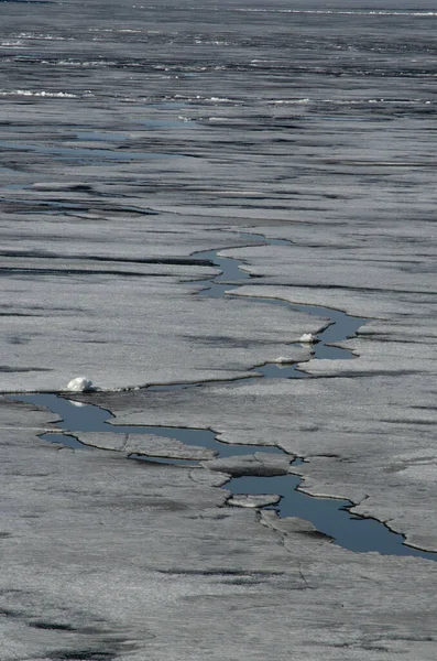Schöner Wintersee Mit Eisblöcken Naturlandschaft — Stockfoto