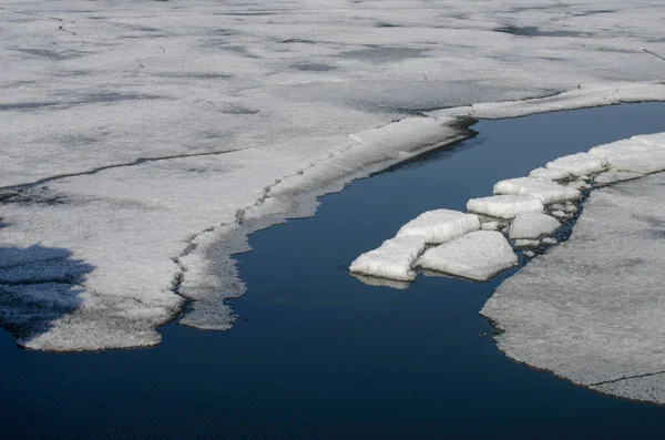 Beau Lac Hiver Avec Blocs Glace Paysage Naturel — Photo