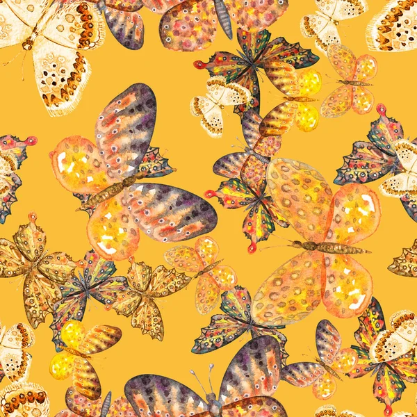 Patrón Sin Costuras Bellas Mariposas Ilustración — Foto de Stock