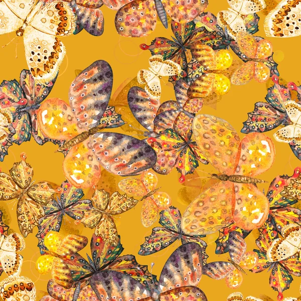 Nahtlose Muster Der Schönen Schmetterlinge Illustration — Stockfoto