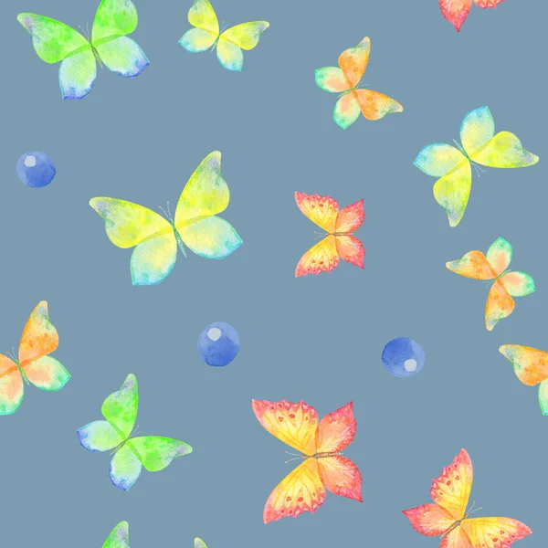 Seamless Pattern Beautiful Butterflies Illustration — Stock Photo, Image