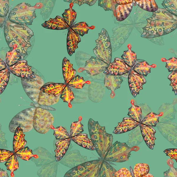 美丽蝴蝶的无缝图案 — 图库照片