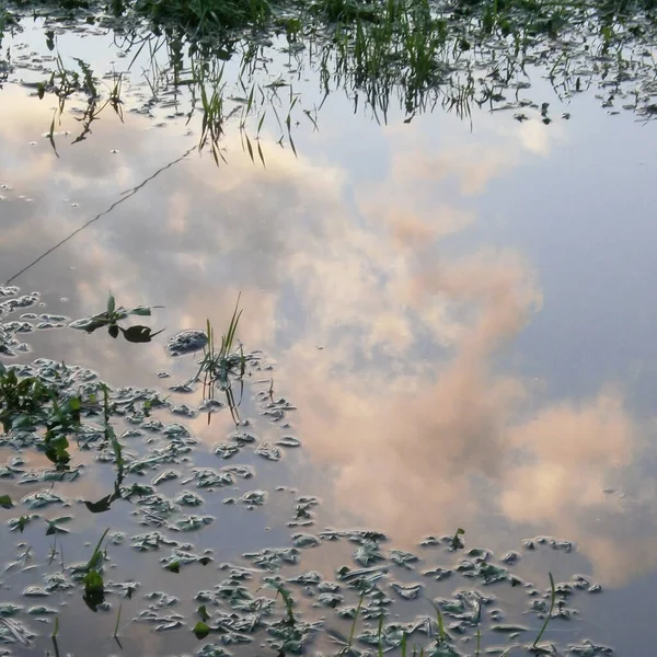 Nuages Reflet Ciel Dans Rivière — Photo