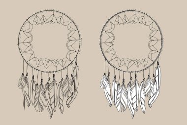 Tüylü düş kapanı vektör çizimi  