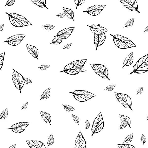 Black and white leafy texture — Stock Vector