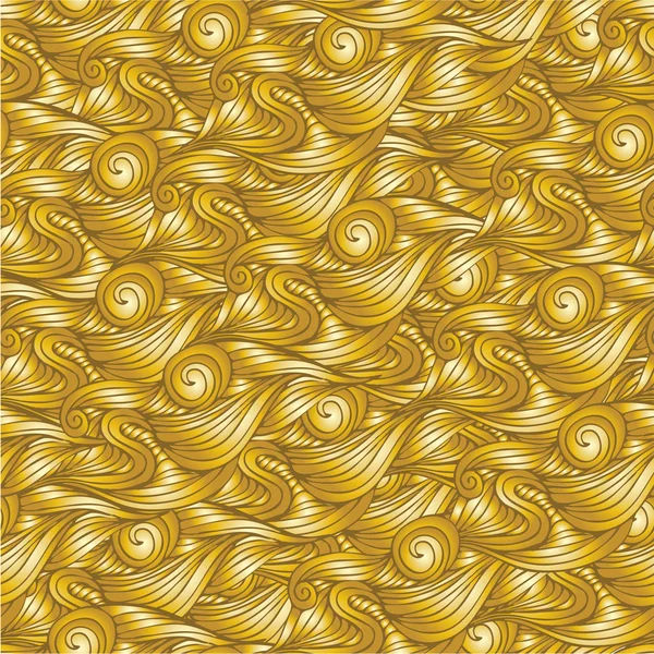 旋流金色无缝纹理 — 图库矢量图片