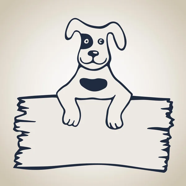 Hund mit Karte oder Verpflegung — Stockvektor