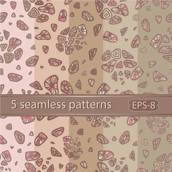 Five seamless patterns — Stock Vector
