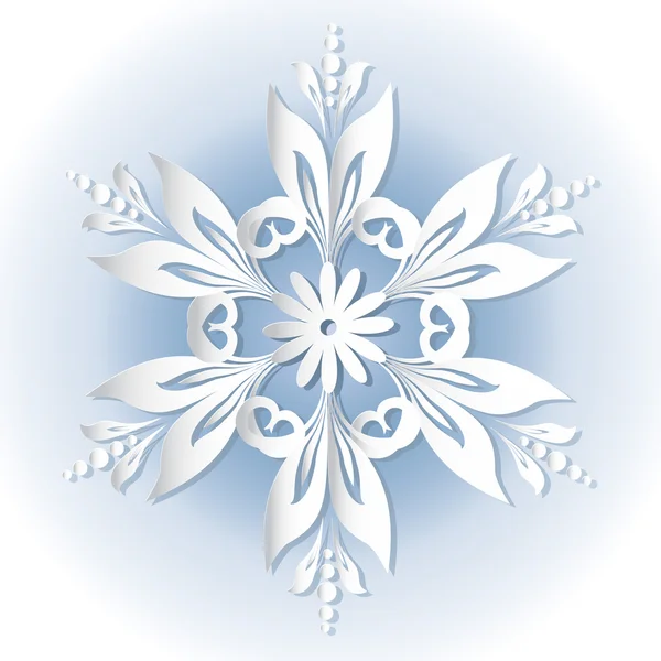 Copo de nieve sobre fondo blanco — Vector de stock