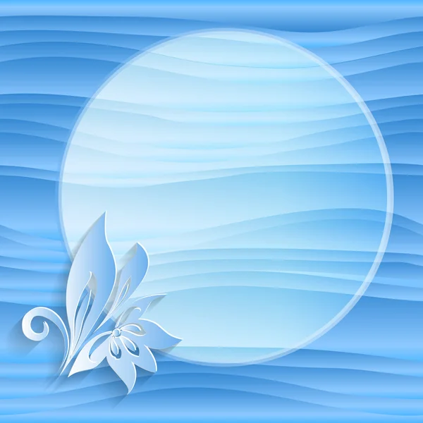 Textura de rayas azules con elemento floral — Vector de stock