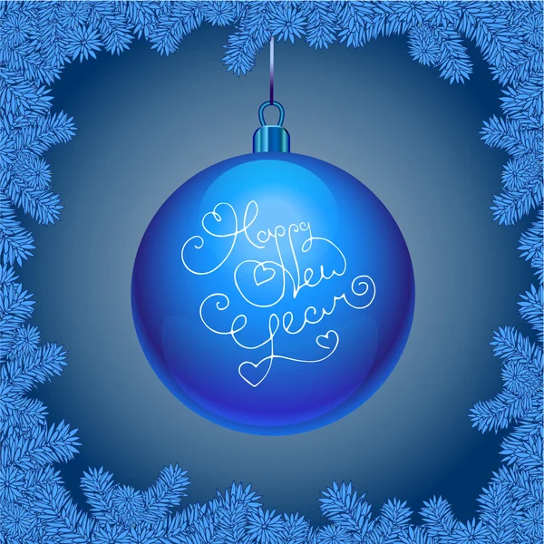 Christmas ball on blue background — Stock Vector