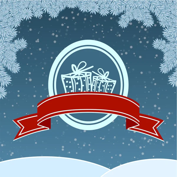 Weihnachten Hintergrund mit Geschenken — Stockvektor