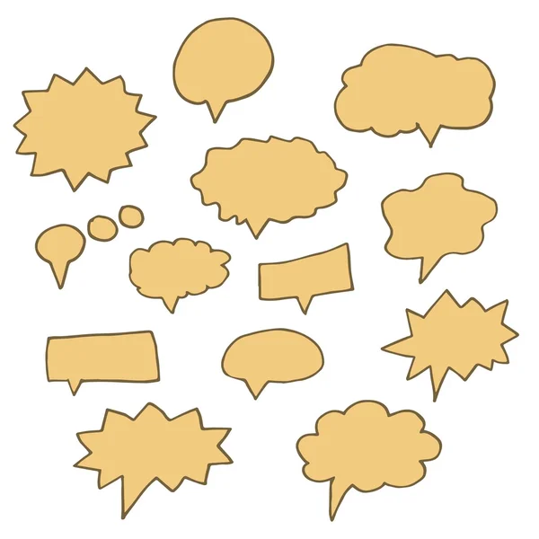 Kézzel rajzolt beszéd buborékok készlet — Stock Vector
