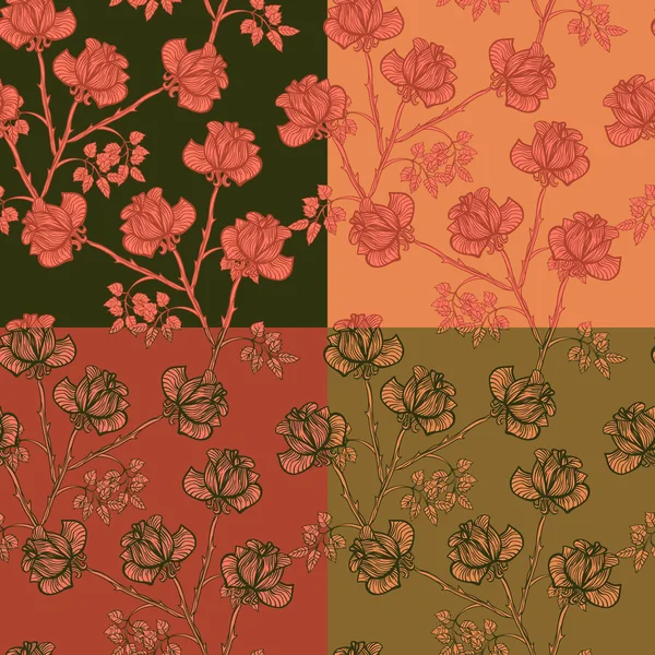 Rosas textura floral — Vetor de Stock