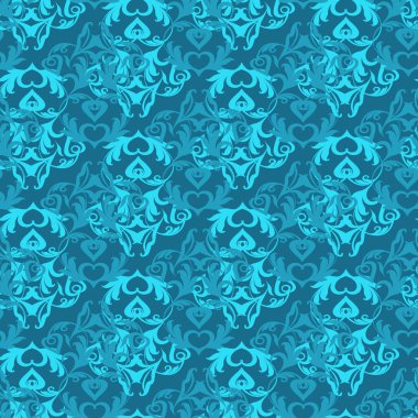 Yürekleri Damask desenler.