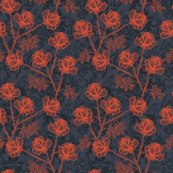 Textura floral sin costuras — Vector de stock