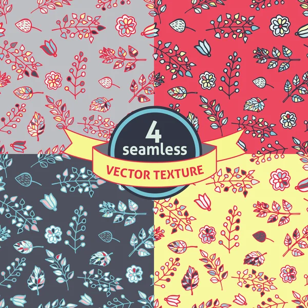 Seamless floral branches patterns — Stock Vector