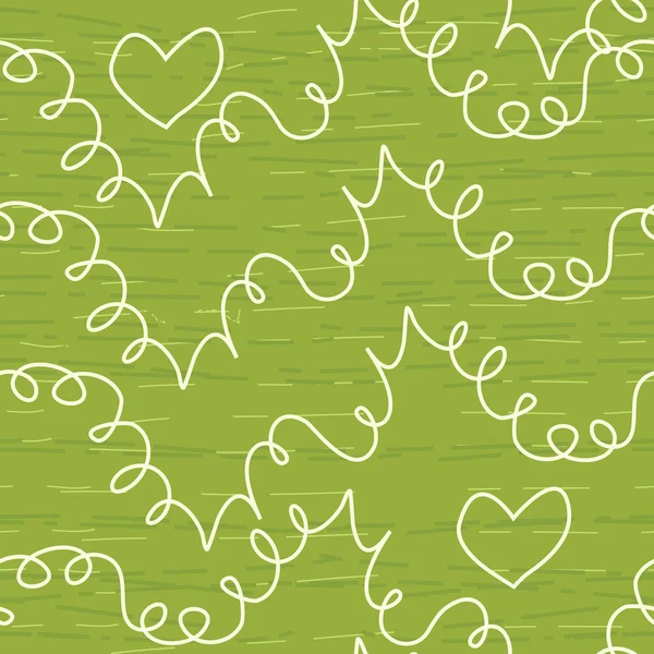 Καρδιές και doodle γραμμές χωρίς ραφή πρότυπο — Διανυσματικό Αρχείο