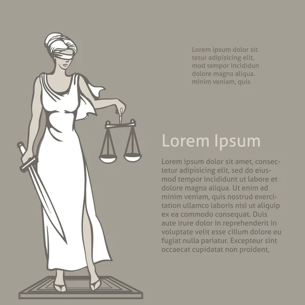 Themis - diosa de la justicia.Ilustración vectorial . — Vector de stock